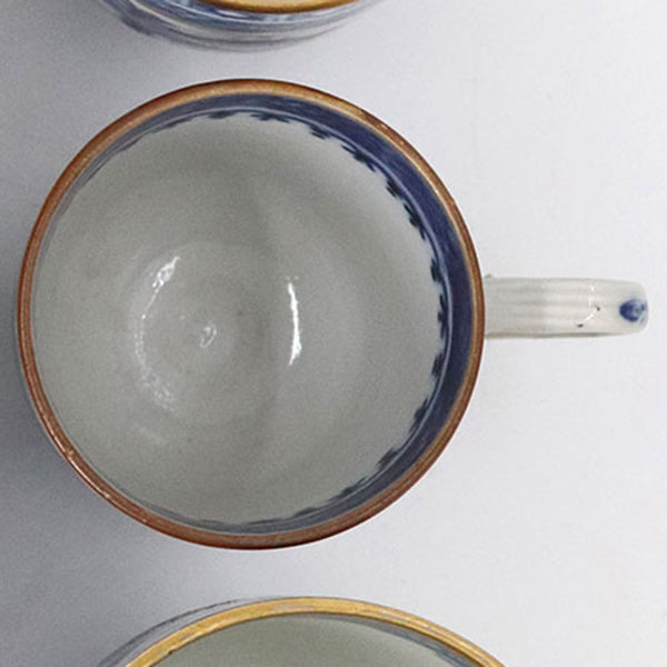 Chinese Export Qianlong Canton Brown, Blue and White Porcelain Teacup