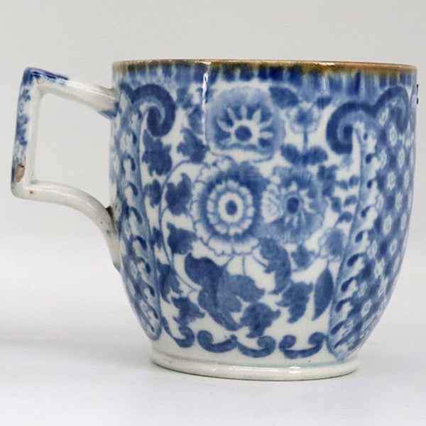 English Regency Pearlware Pottery Blue and White Tea Cup