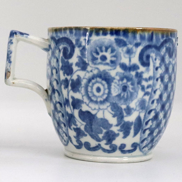 English Regency Pearlware Pottery Blue and White Tea Cup