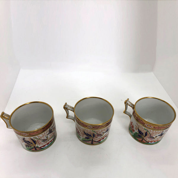 Set of 22 English Worcester Flight, Barr and Barr Porcelain Fence and Pagoda Cups and Saucers
