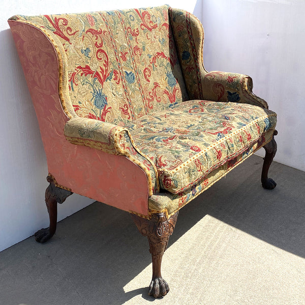 Irish George II Needlework Upholstered Mahogany Settee