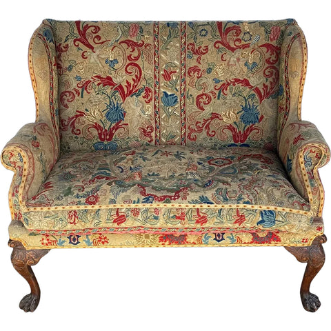 Irish George II Needlework Upholstered Mahogany Settee