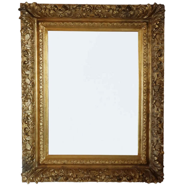 Victorian Renaissance Revival Gold Painted Gold Gesso Framed Mirror