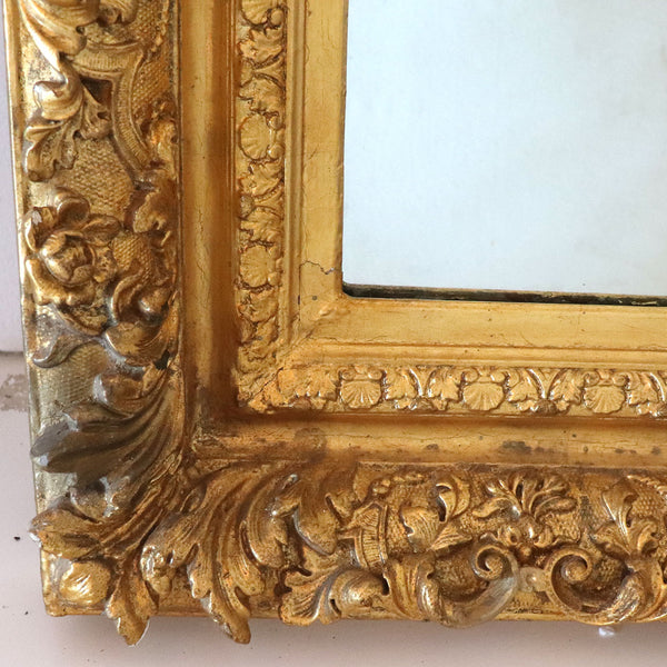 Victorian Renaissance Revival Gold Painted Gold Gesso Framed Mirror