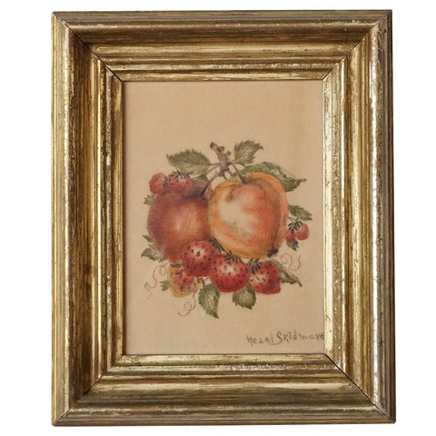 American Victorian HAZEL SKIDMORE Theorem Painting, Still Life of Fruit