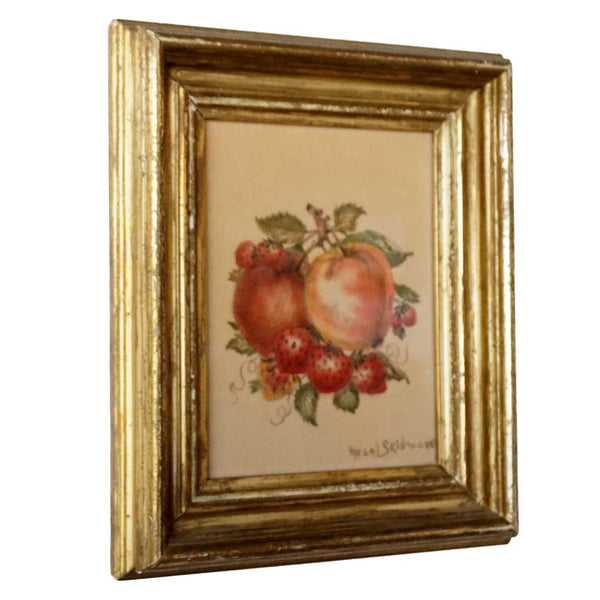 American Victorian HAZEL SKIDMORE Theorem Painting, Still Life of Fruit