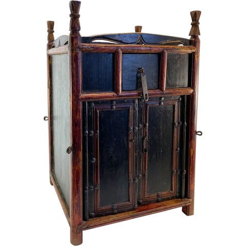 Chinese Qing Lacquered Wooden Hanging / Side Cupboard