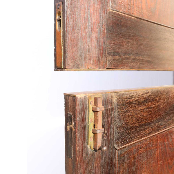 Indo-Portuguese Rosewood and Satinwood Paneled Four-Door Cupboard
