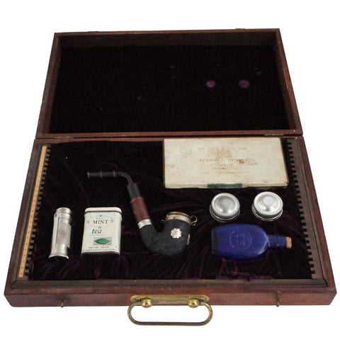 English Cased Pipe and Smoking Traveler's Compendium Set