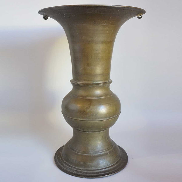 Very Tall South Indian Patinated Brass Vase