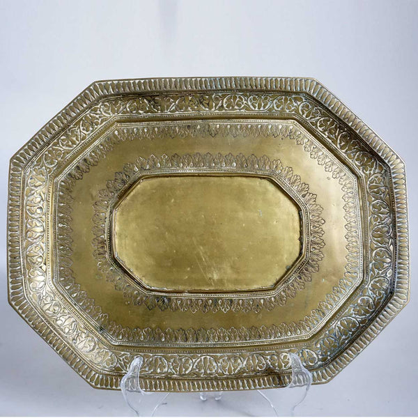 Indian Heavy Brass Octagonal Tray