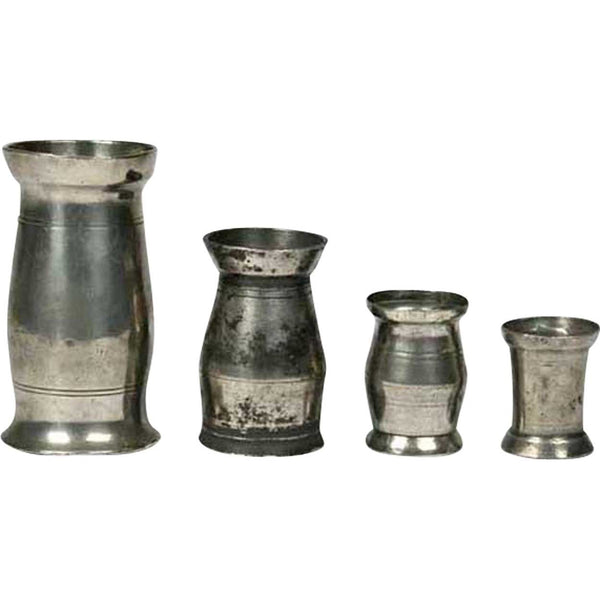 Set of Four Irish Georgian Pewter Graduated Tavern Measures