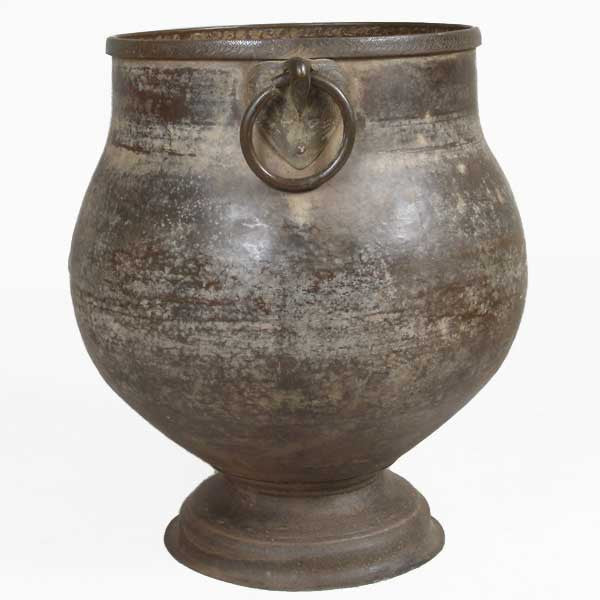 Large South Indian Hammered Brass Water Storage Pot