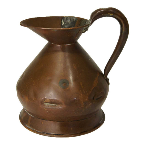 English Victorian Copper Quart Harvest Jug/Ale Measure