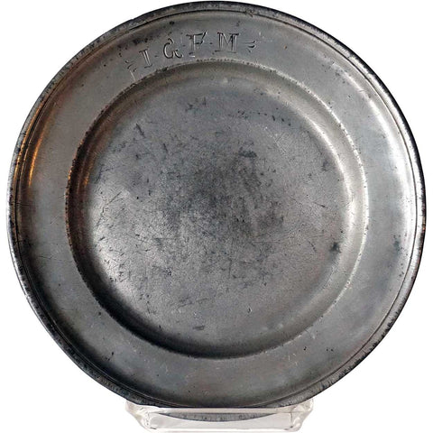 Continental Pewter Reeded Plate