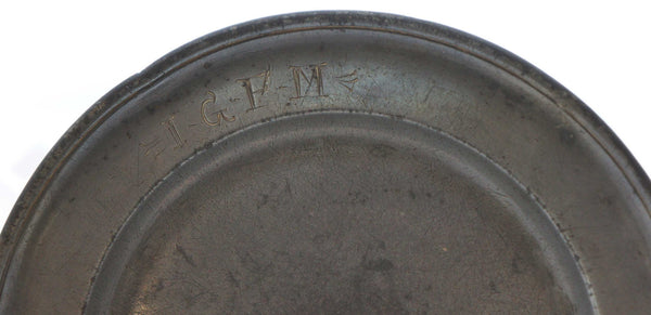 Continental Pewter Reeded Plate