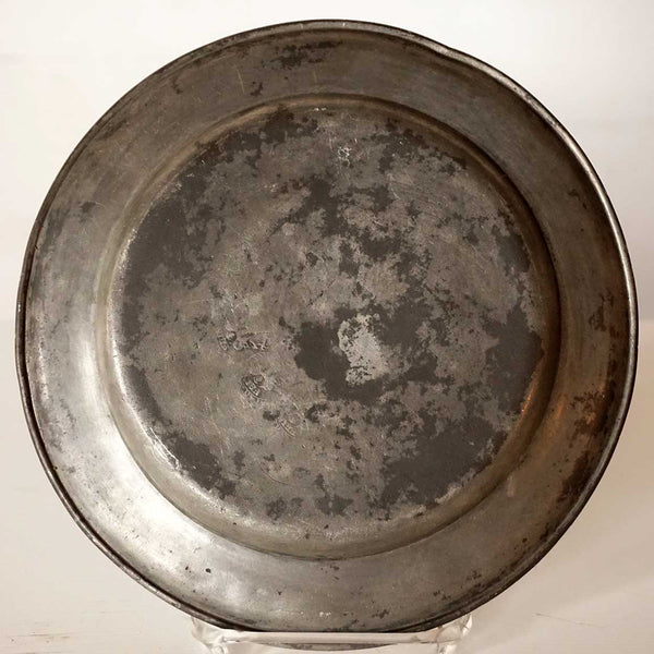 Continental Pewter Reeded Plate