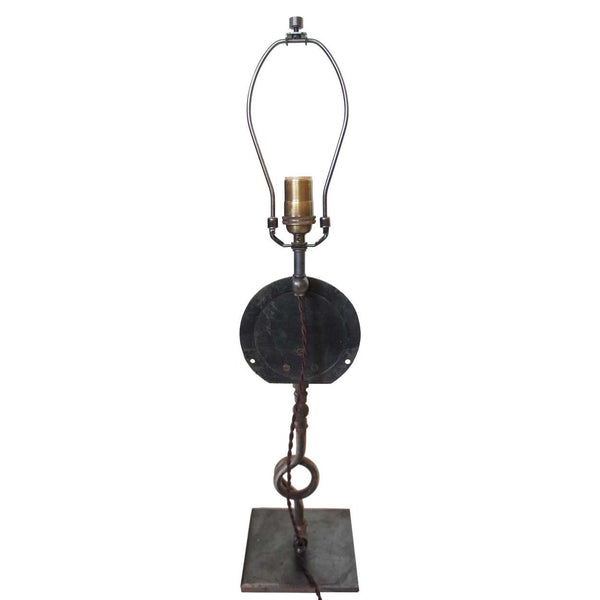 Vintage American Ashcroft Industrial Pressure Gauge as a One-Light Table Lamp