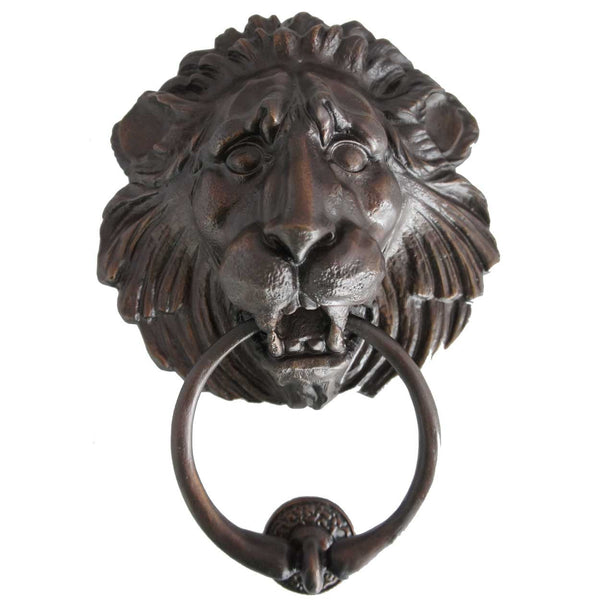 Large American Cast Bronze Lion Head Door Knocker