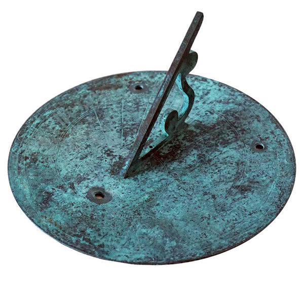 Large English Victorian SHADES Patinated Bronze Garden Sundial