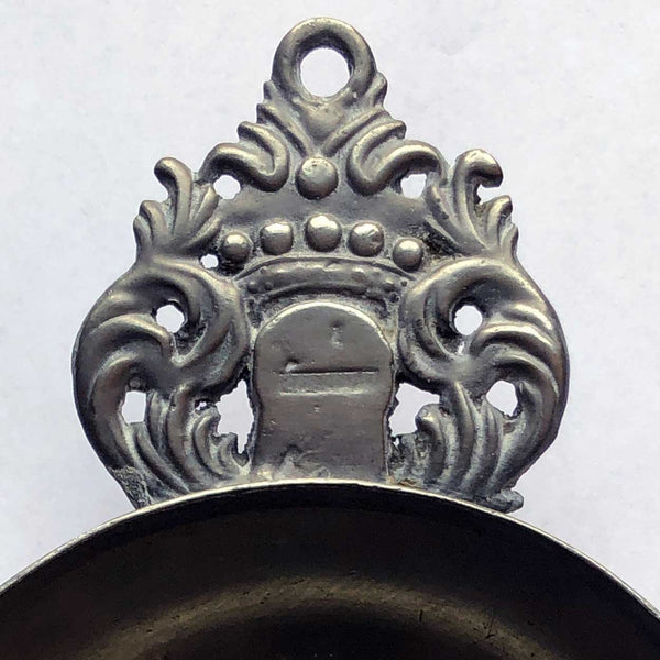 American New England Pewter Crown Handle Porringer