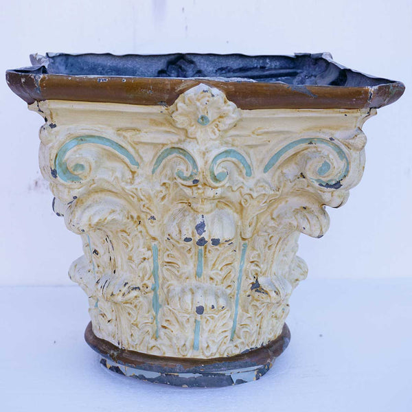 Vintage American Denver Theater Painted Tin Corinthian Architectural Capital