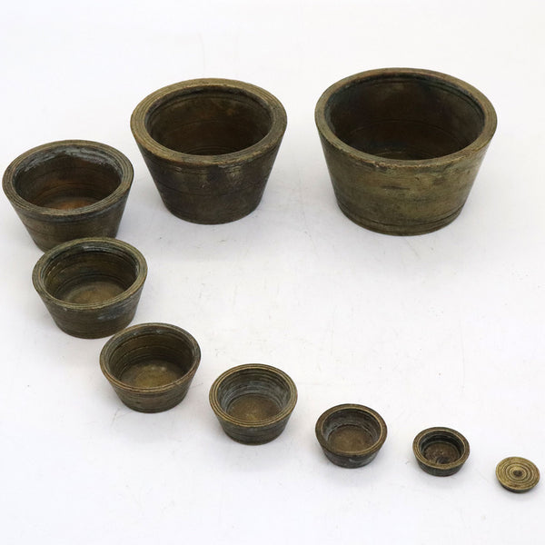 Vintage German Nuremberg Style Bronze Nested Cup Apothecary Weights