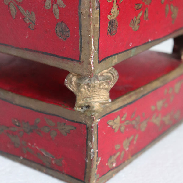 French Empire Red Painted and Gilt Toleware Planter Cachepot