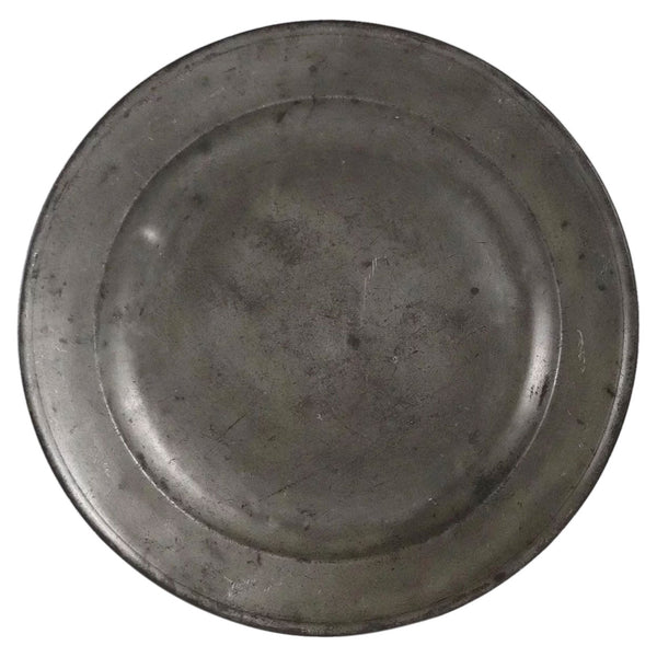 Large English Georgian Pewter Single-Reeded Charger Plate