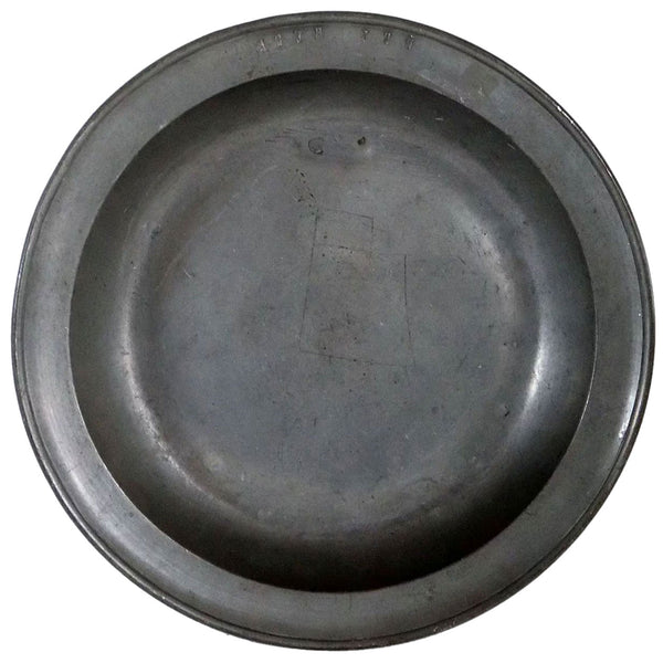 Large Belgian Liege Nicola Ducan Pewter Single-Reeded Plate