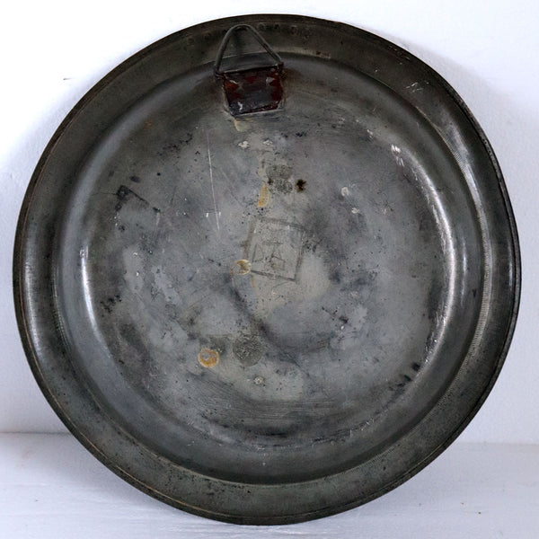 Large Belgian Liege Nicola Ducan Pewter Single-Reeded Plate