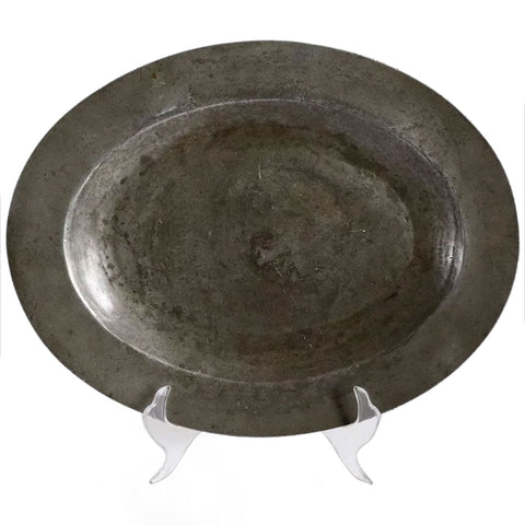 Large French Pewter Oval Serving Platter