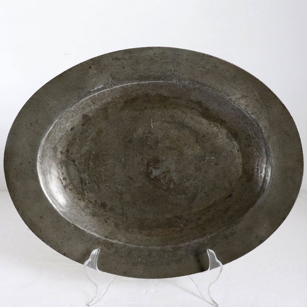 Large French Pewter Oval Serving Platter