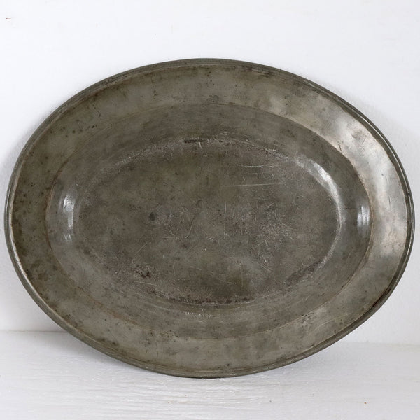 Large French Pewter Oval Serving Platter