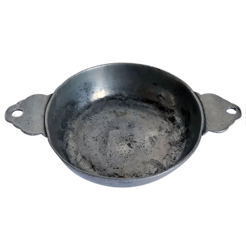 French Pewter Double-Handle Ecuelle Bowl