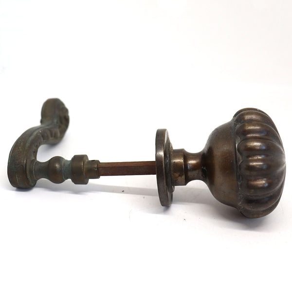 French Patinated Bronze Knob and Lever Door Handle