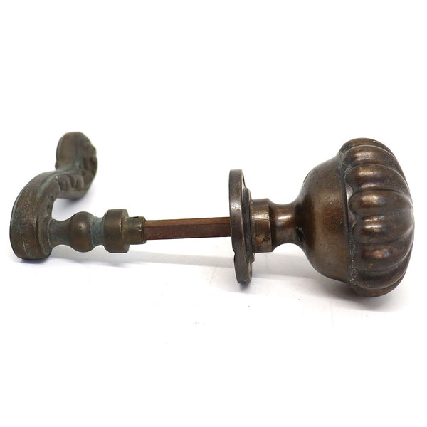 French Patinated Bronze Knob and Lever Door Handle