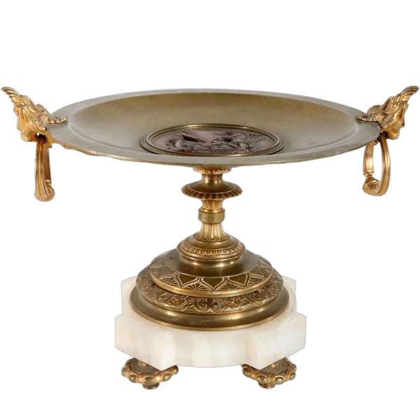 Fine French Etruscan Revival Onyx and Ormolu Bronze Tazza