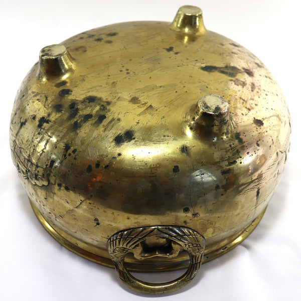 Japanese Meiji Polished Bronze Round Footed Two-Handle Censer / Planter