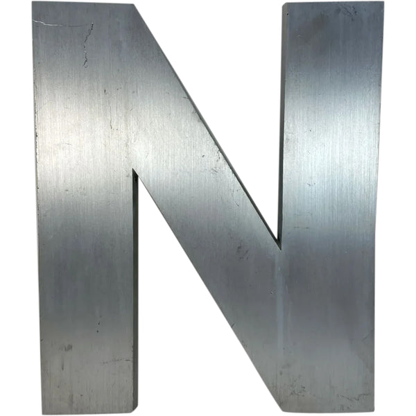 Vintage American Spanjer Brothers Aluminum Letter N Building Sign [5 Available]