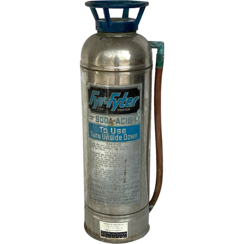 Vintage American Industrial Fyr-Fyter Chrome Plate Copper Fire Extinguisher