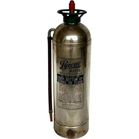 Vintage American Industrial Pyrene Water Hand Fire Extinguisher