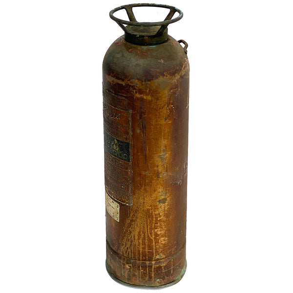 Vintage American Industrial Randolph Copper Soda-Acid Fire Extinguisher