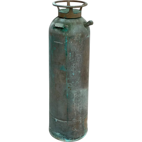 Vintage American Industrial Patinated Copper Fire Extinguisher