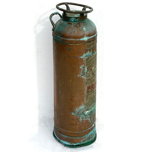 Vintage American General Fire Truck Corp. Red Star Copper Fire Extinguisher