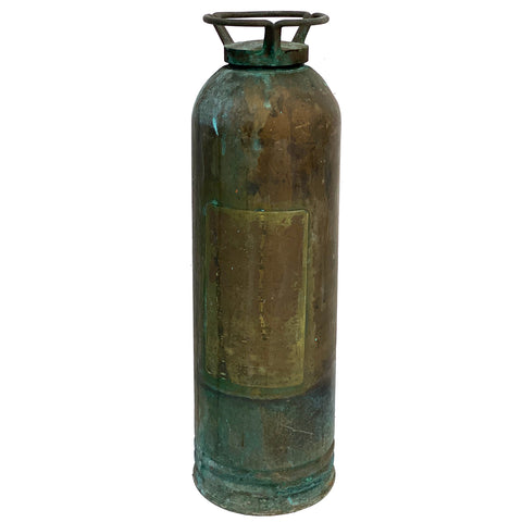 Vintage American Industrial Patinated Copper Hand Fire Extinguisher