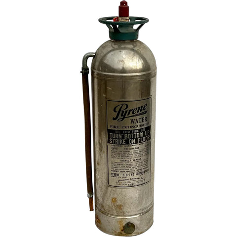 Vintage American Industrial Pyrene Water Hand Fire Extinguisher