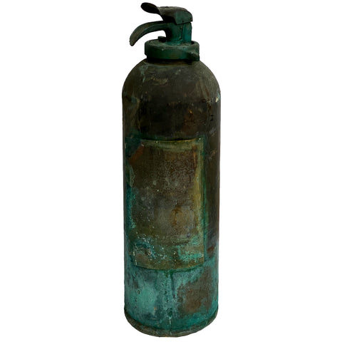Vintage American Industrial Patinated Copper Fire Extinguisher