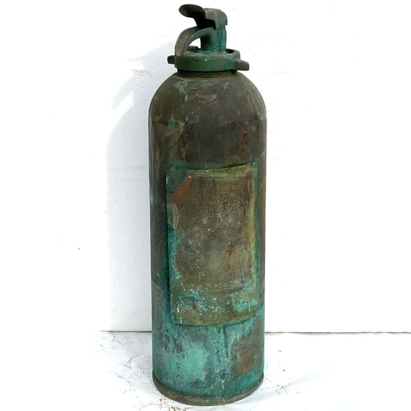 Vintage American Industrial Patinated Copper Fire Extinguisher