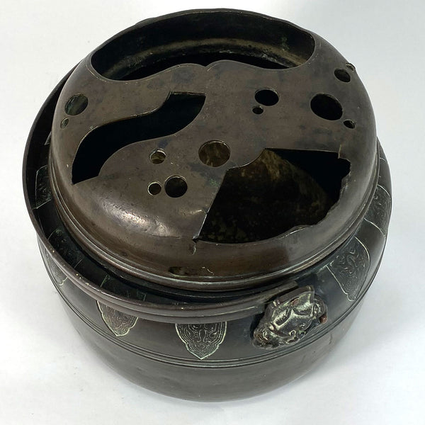Japanese Meiji Patinated Bronze Portable Hand Warmer